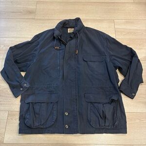 Vintage Banana Republic Men’s Navy Cotton Safari Field Chore Barn Coat Size XL